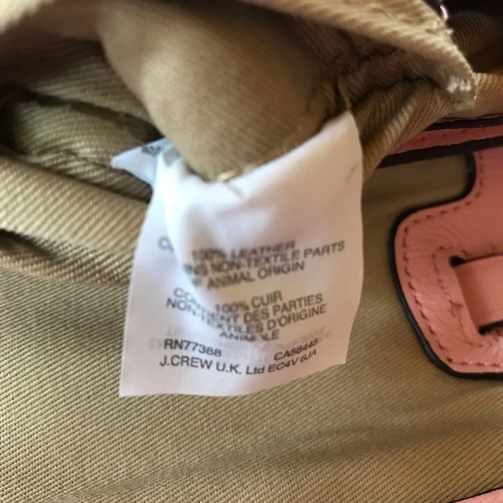 J Crew Edit Bag Leather Purse Frosty Blossom Pink $98 G1028.